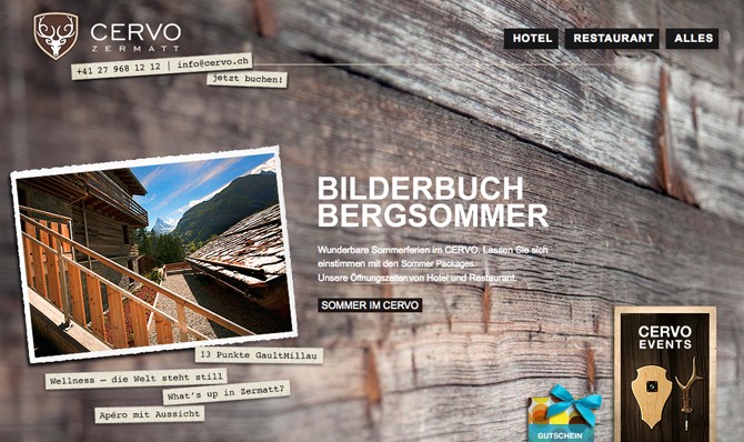 Website Cervo Zermatt by Werbeagentur Bern - Blitz & Donner
