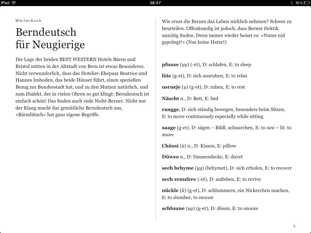 Inhalt iBook "Plodere, gügele und scharmiere" by Werbeagentur Bern - Blitz & Donner