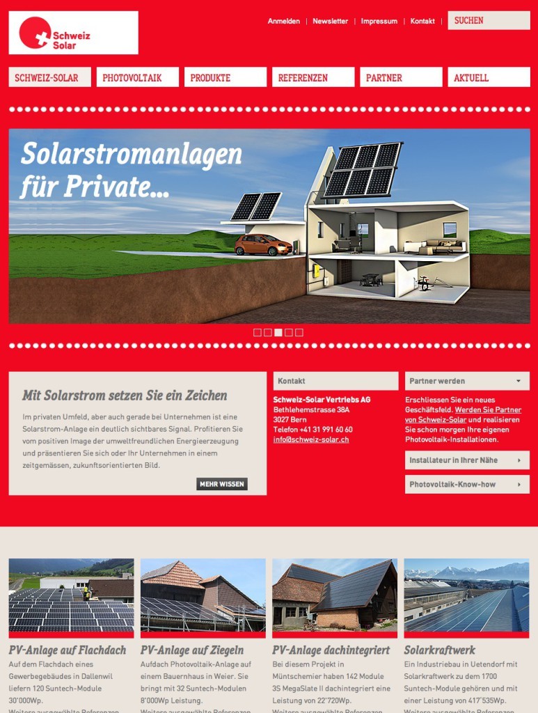 Die Berner Werbeagentur Blitz & Donner realisiert neue Website für Schweiz-Solar.ch