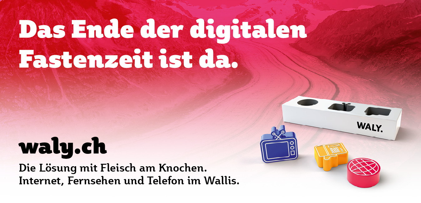 Fastenzeit: Plakat aus der Imagekampagne für waly.ch durch Werbeagentur Blitz & Donner, Bern